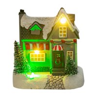 Magideal - Casa Navideña Iluminada, Pueblo De Nieve Con Luces Led, Paisaje, Pueblo Navideño Iluminado Con Luces Led Para Dormitorio, Oficina, Festival B