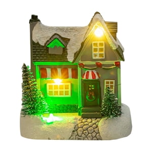 Magideal - Casa Navideña Iluminada, Pueblo De Nieve Con Luces Led, Paisaje, Pueblo Navideño Iluminado Con Luces Led Para Dormitorio, Oficina, Festival B