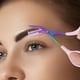 thumbnail image 2 of Tijeras de acero inoxidable de color para cejas con peine, tijeras para recortar cejas, herramienta de maquillaje para recortar cejas, peine, 2 of 5