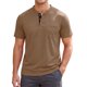 thumbnail image 1 of INSPIRE CHIC Camisetas Henley de Manga Corta Casual Básicas para Hombre S Marrón, 1 of 5