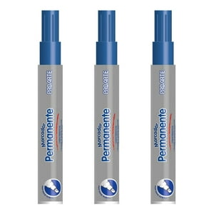 Set 3 Plumones Permanente Punta Biselada. Proarte Azul