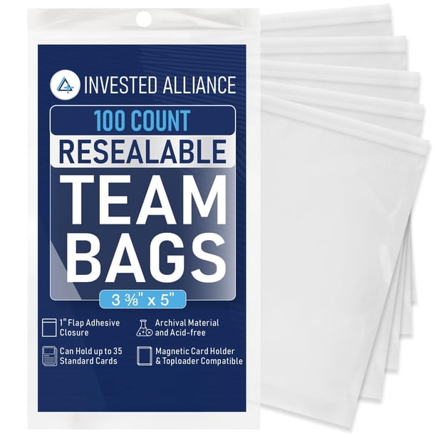 Bolsas para Cartas Team Invested Alliance 100 Unidades Reutilizables 8.6x12.7 cm
