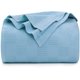 thumbnail image 1 of Manta Utopia Bedding, 100% algodón, color azul cielo [tamaño doble, 90 x 72 pulgadas], 350 g/m², manta térmica ligera, suave y transpirable para todas las estaciones, 1 of 8