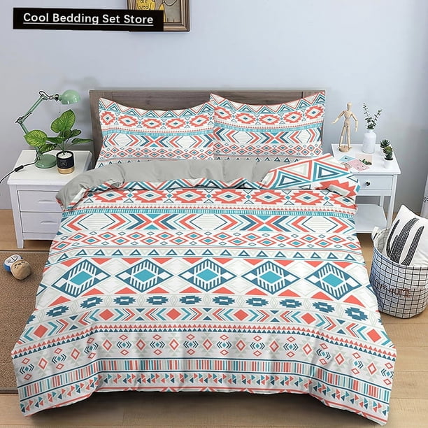 x1271 Bed SheetsBohemian Mandala Duvet Cover Retro Ethnic Flower Bedding Set for Adult Women Boho Floral /Polyester Quilt Cover 3-Piece Bedding Set (1 Duvet Cover + 2 Pillow Shams) nj1271