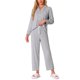 thumbnail image 1 of INSPIRE CHIC Pijama de mujer con sensación de modal suave Regreso a clases Manga larga con botones y solapa entallada Ropa de dormir con pantalones de cintura elástica para primavera otoño L Gris, 1 of 5