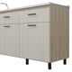 thumbnail image 5 of Mueble Base Cocina 3 Puertas 2 Cajones Fm-003E Beige Y Café Claro, 5 of 11