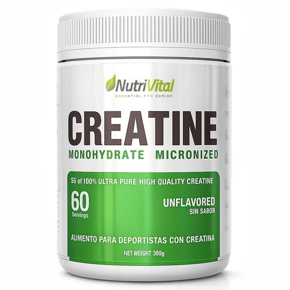 Creatina Monohidratada Micronizada 300g Nutrivital 60 Porciones Alta Pureza