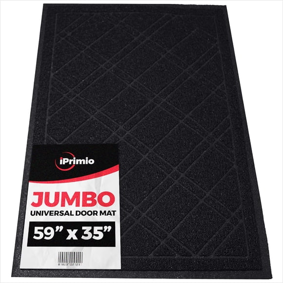 Felpudo SlipToGrip 150 cm x 89 cm a cuadros negro