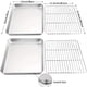 thumbnail image 1 of 1pc Baking Sheet And Rack Set,Stainless Steel Cookie Sheet, Baking Pan Tray With Cooling Rack,Non Toxic & Healthy,Rust Free & Dishwasher Safe, For Outdoor Picnic Party BBQ Accessories, 1 of 5
