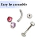 thumbnail image 3 of Piercing para ombligo de titanio F136, corrugado al agua, con diamante checo, aleación de titanio G23, para cuerpo, joyería, anillo de suspensión para ombligo., 3 of 5