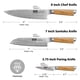 thumbnail image 2 of Juego de cuchillos HOSHANHO Damascus de 3 piezas: Chef de 20 cm, Santoku de 18 cm, 2 of 7