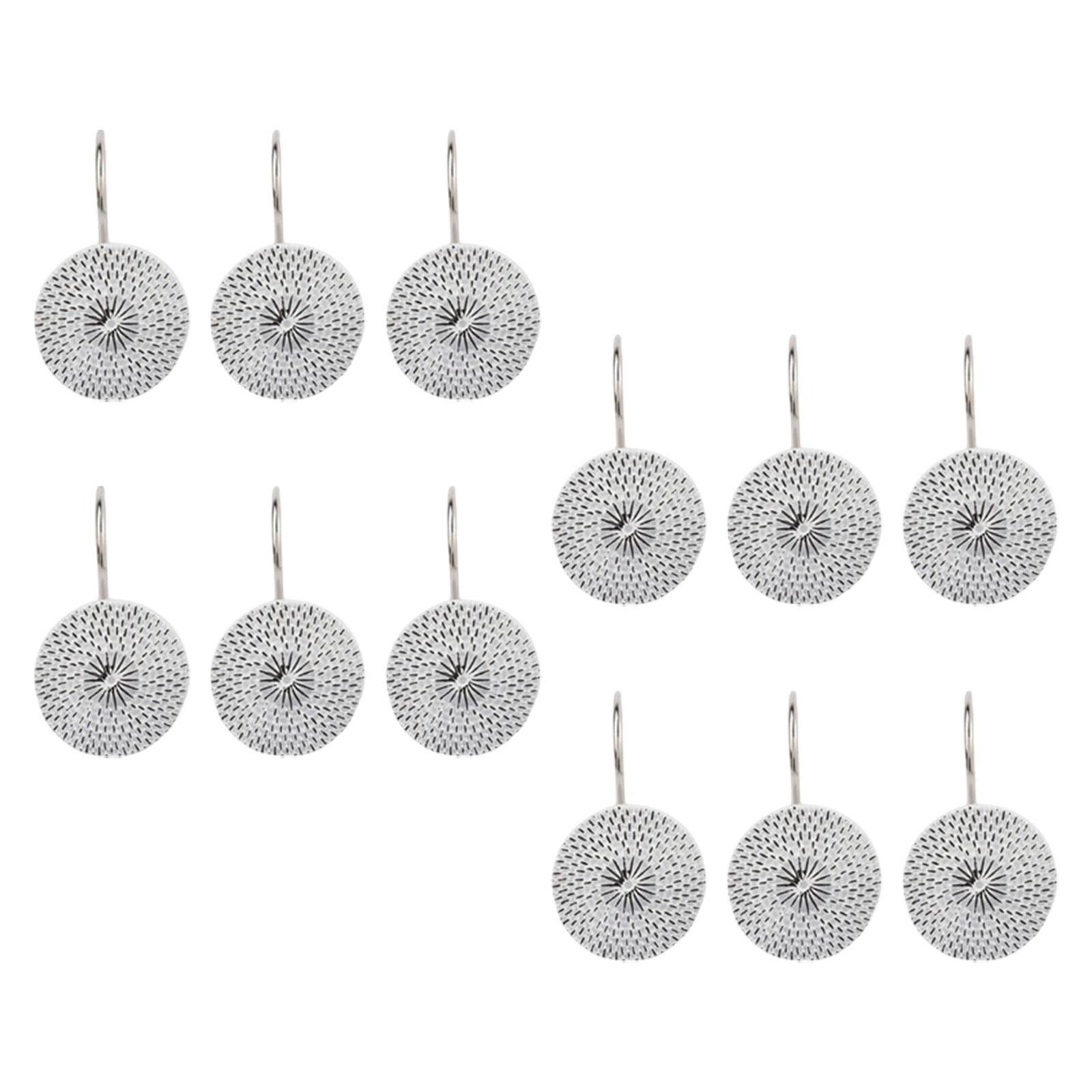 Bothyi - 12 Piezas De Ganchos Para Cortina De Ducha, Anillos Para Cortina De Ducha, Color Plateado