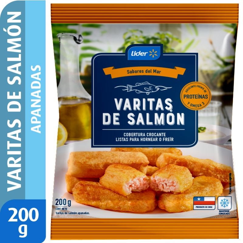 Varitas De Salmón Apanadas 200 g Lider