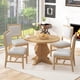 thumbnail image 2 of TREXM Farmhouse 5-Piece Dining Table Set with 4 Upholstered Chairs, Wood Extendable Dining Table with 15.7" Leaf for Extra Seating for Dining Room, Kitchen and Living Room (Natural Wood Wash), 2 of 3