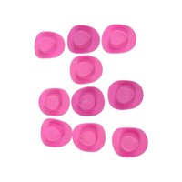 Bothyi - 10 Piezas Casa De Muñecas Mini Sombrero De Vaquera Adorno De Pastel Sombrero De Muñeca Para Vestirse Rosa