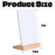thumbnail image 5 of Letrero de mesa acrílico tipo T, letrero de mesa de madera de haya, tarjeta de exhibición de oficina, tarjeta de comida, soporte de madera, tarjeta de precio, tamaño A4, madera maciza, 5 of 5