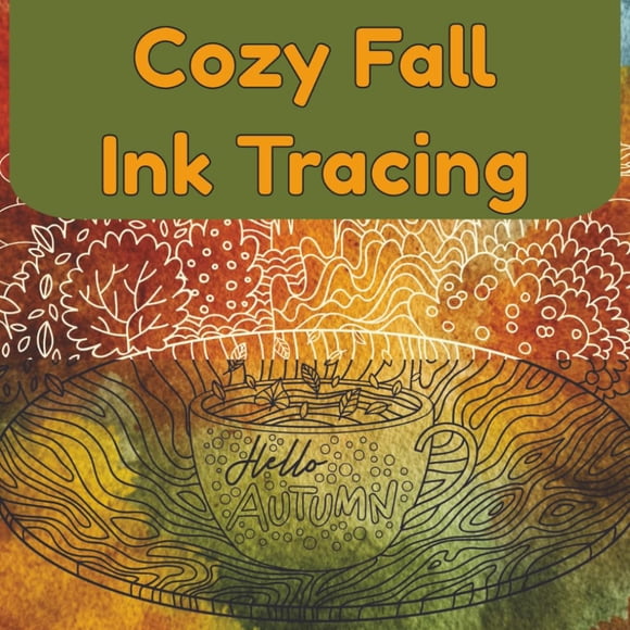 Book Majosta Cozy Fall Ink Trazing con bolígrafo negro para adultos