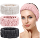 thumbnail image 1 of 3 diademas elásticas suaves (blanco, rosa intenso y gris oscuro): diademas elásticas y cómodas para lavarse la cara, maquillarse, hacer deporte y uso diario., 1 of 7
