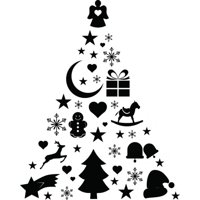 Rienda Libre Graphics - Decomural Christmas Tree Angel Tree Santa Ws-45418