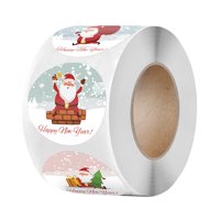 Bothyi - 500 Piezas De Etiquetas Navideñas, 1 Rollo, Pegatinas Decorativas Para Manualidades Redondas, Pegatinas Navideñas De 3,8 Cm