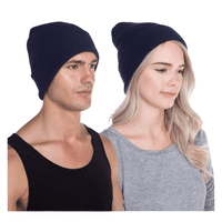 Ekol Tactica Militar - Gorro Beanie De Lana Adulto Con Doblez Azul Marino Forro Polar