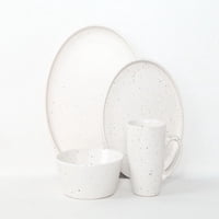 Set Vajilla 24 Pzs White Dots Cerámica Blanco Lugano