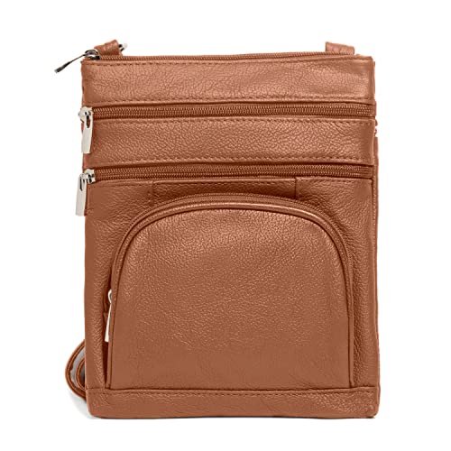 Bolsa Cruzada TOVOSO de Cuero Genuino con RFID para Mujer