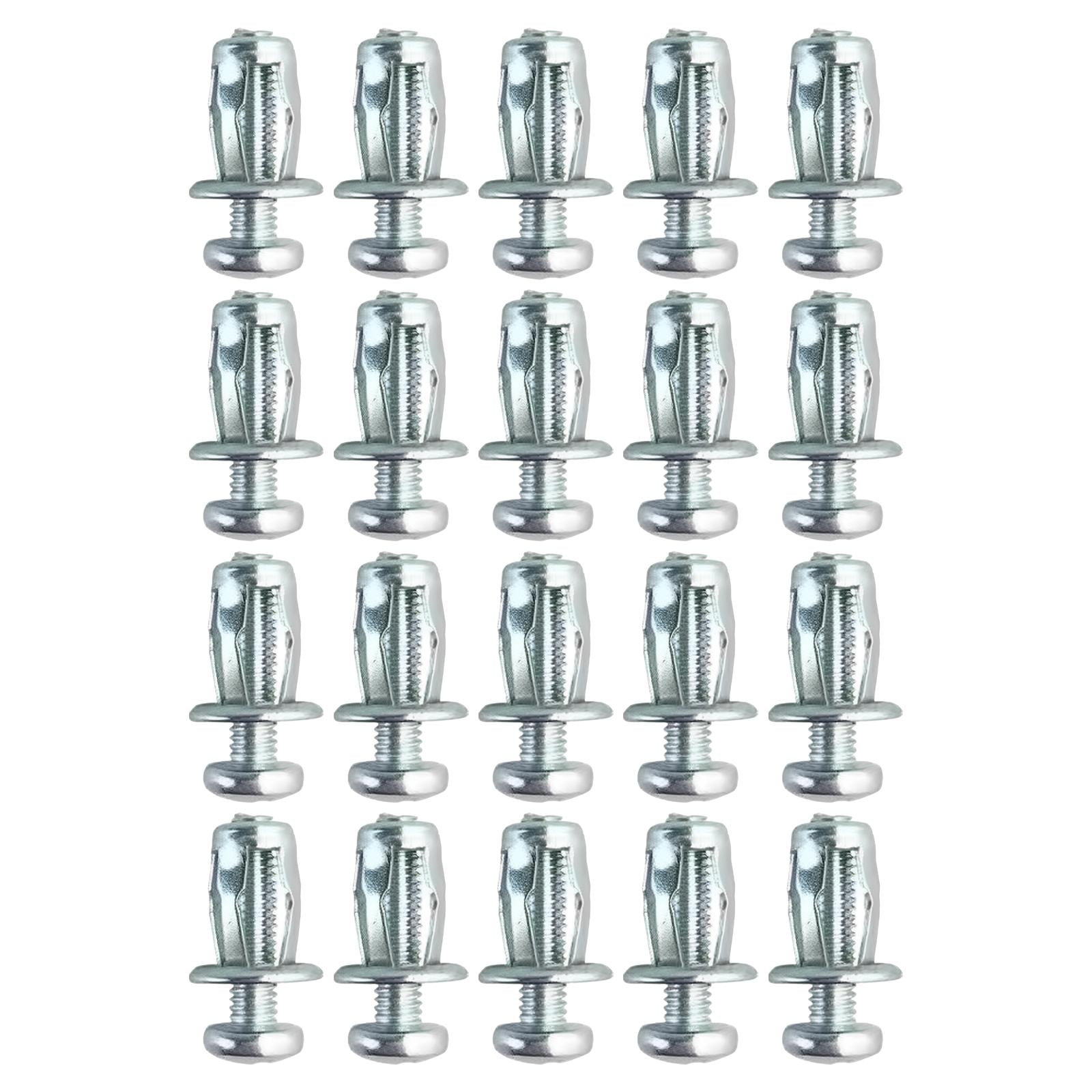 Magideal - 20 Piezas Tuercas Jack De Pétalo De Tornillo Fuerte Dureza Instalación En La Pared Herramienta De Sujeción Anclajes De Tornillo Expansión De Tuercas P 4x25mm