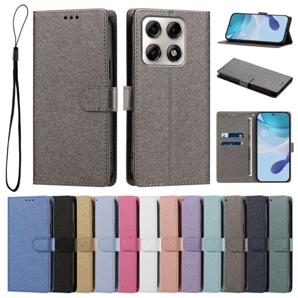 Cartera para Motorola Edge 70 Pro con Soporte y Correa, Gris