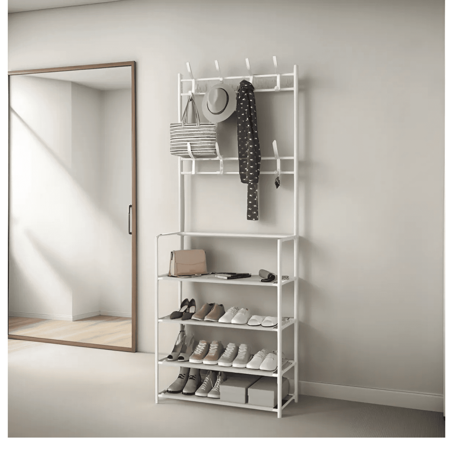 Genérico - Estante Organizador 4 Niveles Perchero/zapatero