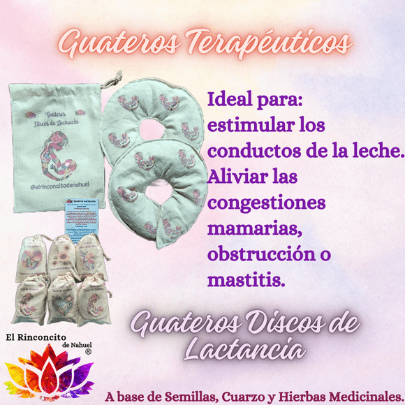 Guatero Discos de Lactancia de Semillas, Cuarzo y Hierbas Medicinales.