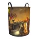 thumbnail image 2 of Twisted Metal Cesta de lavandería de gran capacidad redonda con asa, bolsa para ropa sucia plegable, almacenamiento para dormitorio, baño y lavadero 44x35 cm, 2 of 6