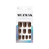 Muzmak - - Uñas Press On Earl Grey Regular Square 36 U.