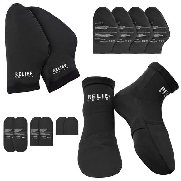 Calcetines para terapia de frío y guantes de mano con bolsa de hielo Relief Genius