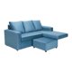 thumbnail image 3 of Living Bi-L Sofa 3 Cuerpos En L + 2 Poufs Felpa Azul Petroleo, 3 of 6
