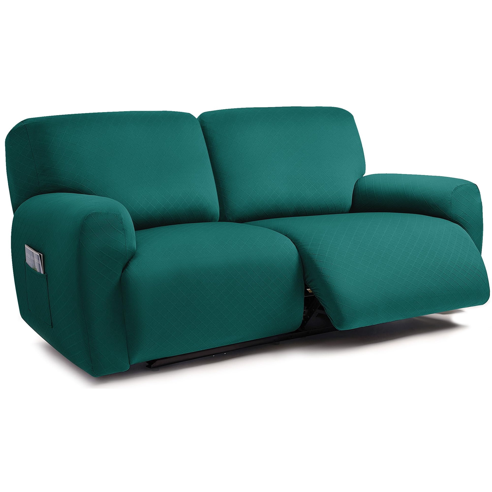Funda Para Muebles Ulticor, Reclinable, 2 Plazas, Jacquard, Color Verde Azulado