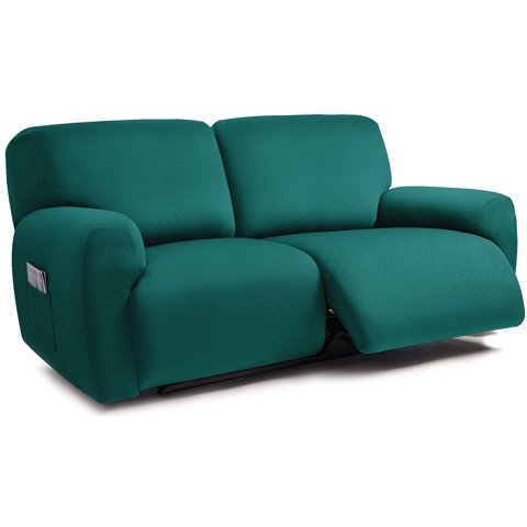 Funda Para Muebles Ulticor, Reclinable, 2 Plazas, Jacquard, Color Verde Azulado