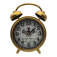 Fliperex - Reloj De Mesa Analogico Hierro Vintage Decorativo Dorado S Dorado