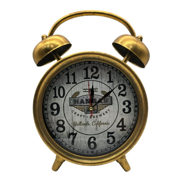 Reloj De Mesa Analogico Hierro Vintage Decorativo Dorado S dorado