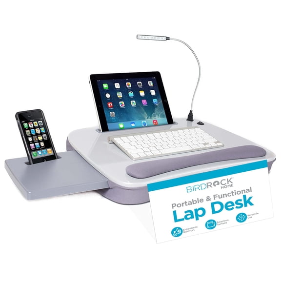 Escritorio de Regazo Sofia + Sam 47 cm Plata con Luz USB