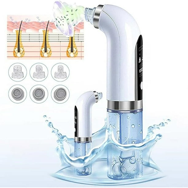 Limpiador De Poros Succionador De Puntos Negros, Extractor De Puntos Negros Profesional Facial Eléctrico Blackhead Remover Extractor Con Pantalla Led 6 Cabezales Y 3 Modos Para Espinillas Y Acné