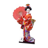 Bothyi - Estatua De Escritorio De Muñeca Geisha Con Kimono Japonés De 12 Pulgadas, Regalo Para El Hogar, Figura Kabuki Asiática, Estilo E