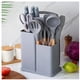 thumbnail image 1 of Kit Avanzado De Utensilios De Cocina De Silicona En Color Gris - Resistentes Al Calor Con Mangos De Madera, 1 of 7