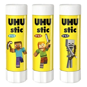 Pack 3 Uhu Pegamento En Barra Stic 40Grs Minecraf Unidades