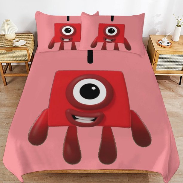x131 Numberblocks Bed Duvet Cover Microfiber Bedding Sets 3D Printed Lightweight 3 Piece Comforter Sets, 1 Duvet Cover And 2 Pillow Shams for Kids Boys Girls 79"x90" jn131