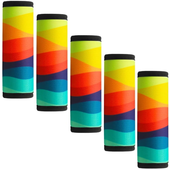 Etiquetas de equipaje Gowraps, envoltorio de neopreno con asa, paquete de 5, arcoíris