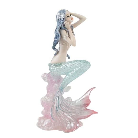 Estatuilla de sirena de estilo europeo, estatua de niña, escultura ornamental, artesanía de resina coleccionable para decoración del gabinete de escri Estilo A