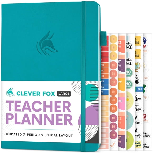 Planificador Clever Fox B5 Turquesa para Escuela y Educación en Casa