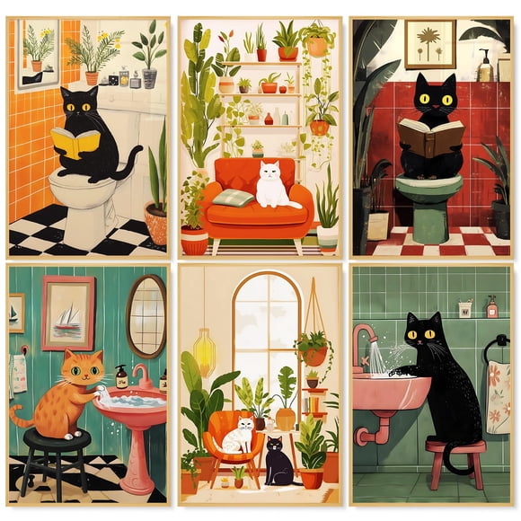 Camocin Kit de Pintura por Números 6 piezas – Lienzo de Gato 20 × 30 cm