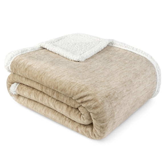 Manta PAVILIA Melange Cream Sherpa 130 x 150 cm para sofá